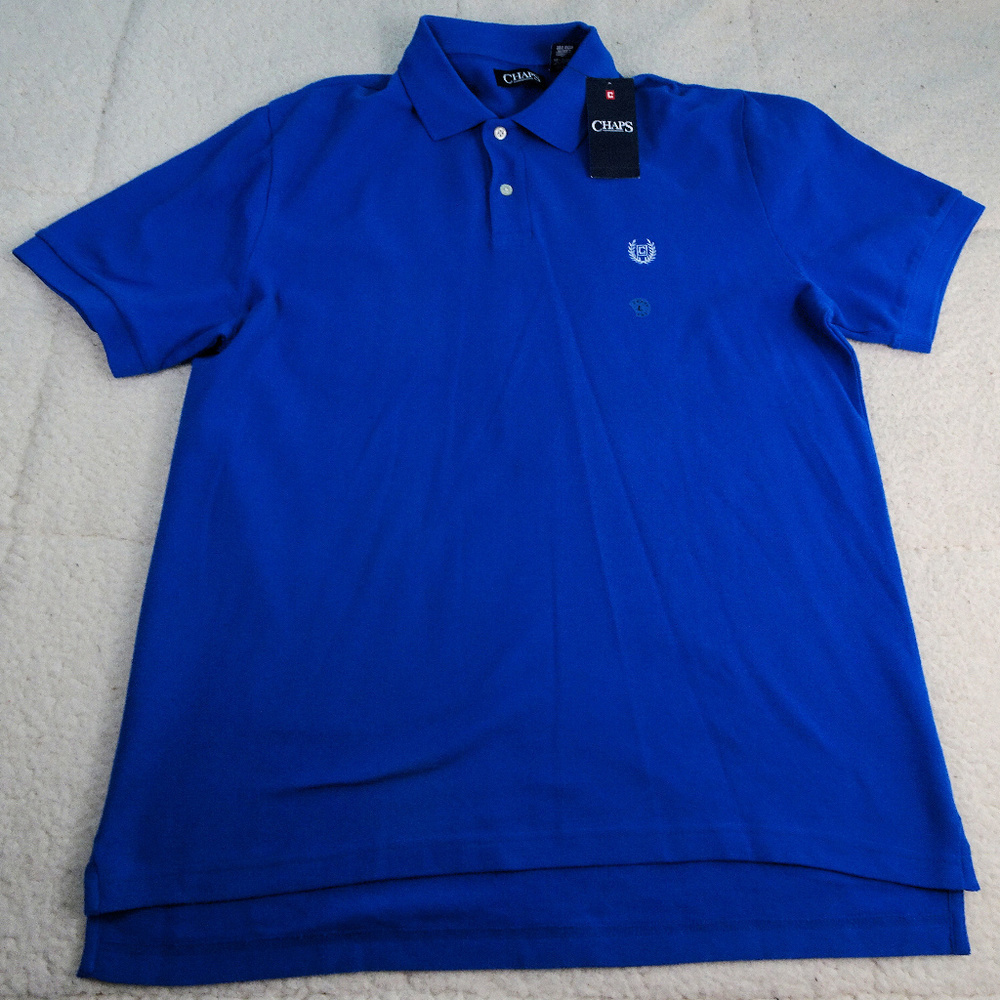 NWT Chaps Blue Polo Shirt Large NEW